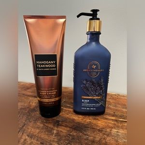 Bath and Body Works Moisturizing Bundle - Mahogany Teakwood & Lavender + Vanilla